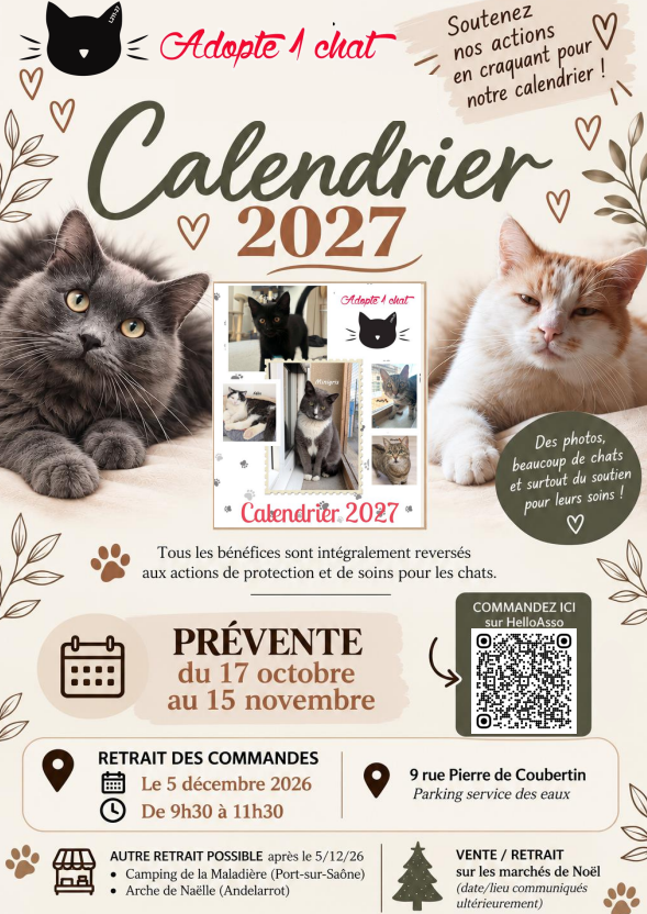 Vente de calendriers 